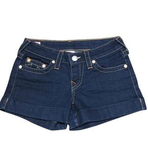True Religion Cuffed Jean Shorts